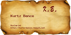 Kurtz Bence névjegykártya